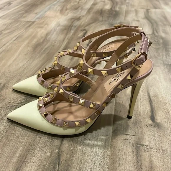 NWT VALENTINO GARAVANI PATENT ROCKSTUD CAGED PUMP 100MM - Picture 6 of 10